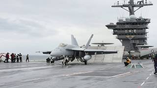 USS Dwight D Eisenhower CVN 69 Begins Flight Deck Qualifications [upl. by Saimon]