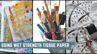 Wet Strength Tissue Paper in Mixedmedia Art [upl. by Iviv]