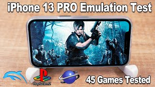 45 Games Tested On iPhone 13 Pro PS2 PSP GameCube Wii Saturn N64 Dreamcast Emulation Test [upl. by Eidnas233]