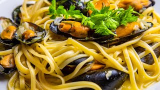 Pasta and Mussels in Creamy White Wine Sauce Recipe [upl. by Astiram335]