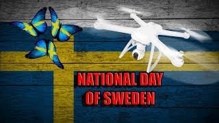 National day of Sweden Drone flight with Swedish flag [upl. by Renrag83]