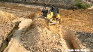 Perfectly Strong Dozer Leveling Ground Step By Step Resurfacing Road Construction On The Village [upl. by Goldshlag]