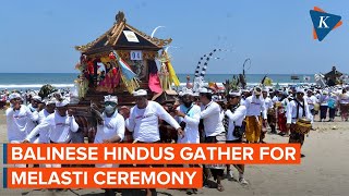 Balinese Hindus Gather for Melasti Purification Ceremony [upl. by Cid]