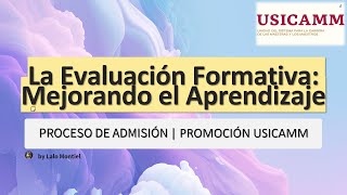 USICAMM  EVALUACIÓN FORMATIVA  ADMISIÓNPROMOCIÓN [upl. by Botti]