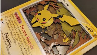 Pikachu Pokemon Paper Tole 3D Art that I created from cutting and stacking the cards for a 3D effect [upl. by Nnaoj]