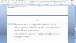 Start page numbering at specific page in Office 2007 [upl. by Alix]