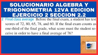 Before the final exam a student has test scores of 72 80 65 78 and 60 If the final exam [upl. by Adnih]