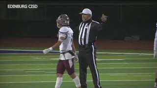 Texas high school football player attacks knocks over referee after being ejected from game  ABC7 [upl. by Naamann]