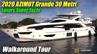 2019 Azimut Grande 30 Metri Luxury Yacht  Deck Interior Walkaround  2018 FLIBS [upl. by Acimat]