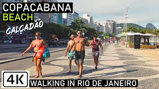 Walking Copacabana Beach  Calçadão Promenade Rio de Janeiro Brazil 【4K】2020 [upl. by Elhsa]