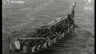 Viking longship sails up the Thames 1949 [upl. by Tierney620]