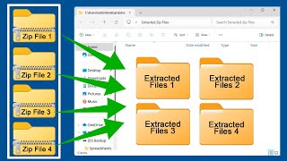 How to Extract Multiple Zip Files at Once [upl. by Amble316]