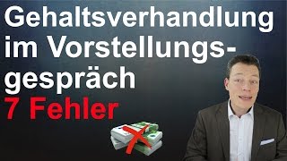 DAS machen Bewerber in der Gehaltsverhandlung falsch Vorstellungsgespräch [upl. by Noivaz656]