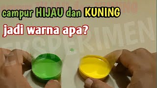 Hasil warna cat dari campuran hijau dan kuning [upl. by Llehsad]