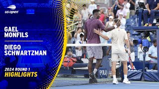 Gael Monfils vs Diego Schwartzman Highlights  2024 US Open Round 1 [upl. by Aicinoid514]