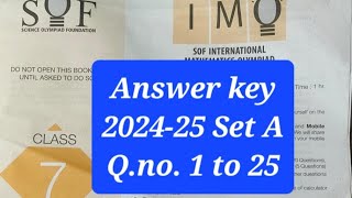 SOF maths Olympiad 202425 class 7 Solution of SET A question 125  class 7 IMO 202425 SET A [upl. by Rimaa]