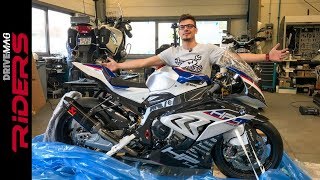 €80000 BMW HP4 RACE Unboxing amp Startup  S1000RR carbon fiber superbike [upl. by Ferna]