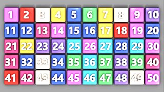 Number Song 150 learn numbers  Counting by 1 to 50 [upl. by Ativad]