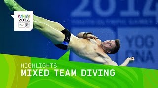 International Mixed Team Diving  Highlights  Nanjing 2014 Youth Olympic Games [upl. by Annahsad]