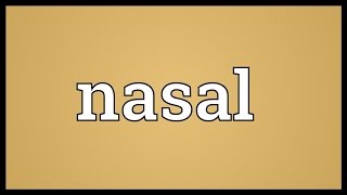 Nasal Meaning [upl. by Anahtor]