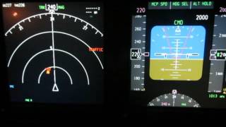 B737 NG TCAS Resolution advisary reversal single threat [upl. by Proudman]