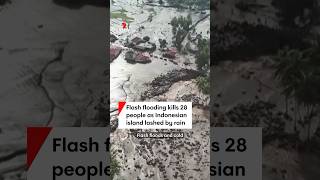 Flash flooding kills 28 people as Indonesian island lashed by rain [upl. by Naniac]