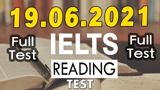 IELTS READING FULL PRACTICE TEST WITH ANSWERS 2021  19062021 [upl. by Seessel]