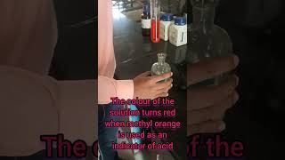 Methyl orange indicator test for acid njoyscience chemistry shorts ytshorts laboratorytest [upl. by Epilif]