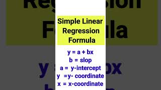 What is Simple Linear Regression Formula regression statistics formula maths [upl. by Hayden256]