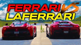 DRAG RACE  FERRARI SF90 takes on LaFERRARI and BUGATTI CHIRON [upl. by Nadaba]