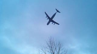 C5 Galaxy TF39 AFC Championship New England Patriots Flyover [upl. by Eelana]