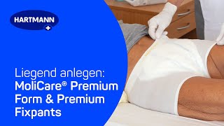 Inkontinenzvorlage im Liegen anlegen MoliCare® Premium Form amp MoliCare® Premium Fixpants [upl. by Dorothi]