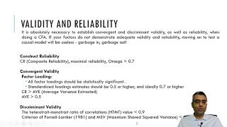 SEM with AMOS From Zero to Hero 19 Construct reliability and validity assessment [upl. by Ramel]