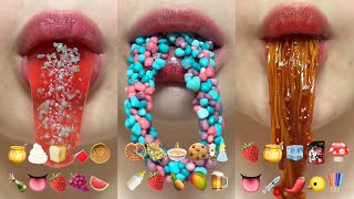 asmr 10 MINUTES FOR SLEEP EMOJI FOOD CHALLENGE mukbang eating sounds [upl. by Anaidni400]