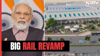 PM Modi Lays Foundation Stone For 508 Revamped Railway Stations [upl. by Aiksas]