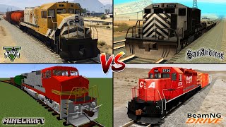 GTA 5 TRAIN VS GTA SAN ANDREAS TRAIN VS MINECRAFT TRAIN VS BEAMNG TRAIN  WHICH IS BEST [upl. by Adebayo892]