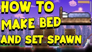 Terraria  How to Make a Bed and Set Spawn [upl. by Neoma624]