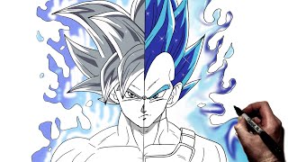 How To Draw GokuVegeta  Step By Step  Dragonball [upl. by Gass38]