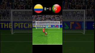 Colombia vs Portugal  Final  Penalty shoot by efootball👍  realistic pes gaming [upl. by Suolevram]