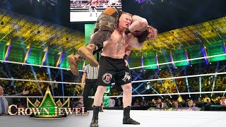 Brock Lesnar decimates Braun Stroman with repeated F5s WWE Crown Jewel 2018 WWE Network Exclusive [upl. by Motch829]