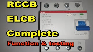 RCCB ELCB earth leakage circuit breaker Residual current circuit breaker How to test and function [upl. by Kcaz]