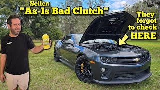 I Bought an Auction Camaro ZL1 with a quotBad Clutchquot and Fixed it in 3 Minutes [upl. by Kornher63]