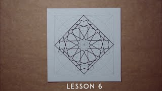 Lesson 6 very easy amp simple squarish Islamic ArtArabesque pattern [upl. by Nileak]