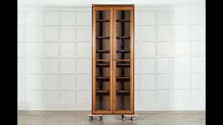 English Oak Glazed Haberdashery Cabinet [upl. by Hervey]