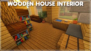 Minecraft How to Build a Small Wooden House Interior Tutorial 2020  Kitchen  Bedroom  Storage [upl. by Knipe748]