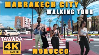 Marrakech city walking journey 4K UHD Morocco [upl. by Tomasz]