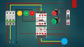 three phase dol starter Control overload Indicator Power Wiring diagram [upl. by Eentroc]