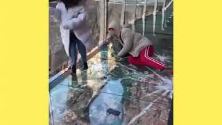 Glass bridge in China  cracks effect [upl. by Blake133]