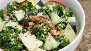 Kale Salad with Homemade Dressing  The Simple Way [upl. by Kamerman]