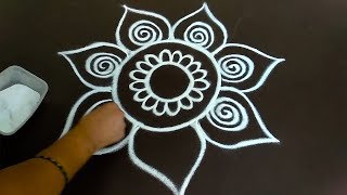 Daily Rangoli Design  16  Easy Free Hand Rangoli Designs  Simple Rangoli Designs [upl. by Sahcnip591]